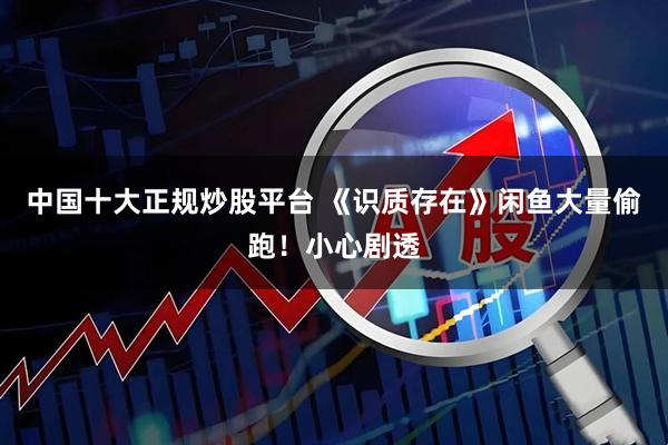 中国十大正规炒股平台 《识质存在》闲鱼大量偷跑！小心剧透